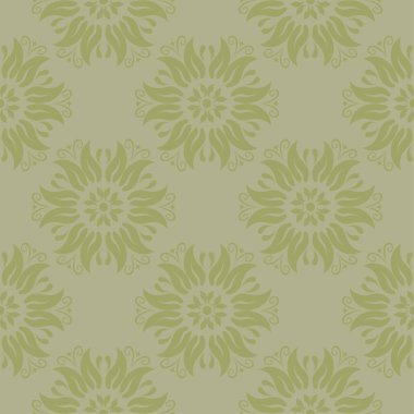 Zeytin yeşili çiçek süsleme. Tekstil ve duvar kağıtları için seamless modeli