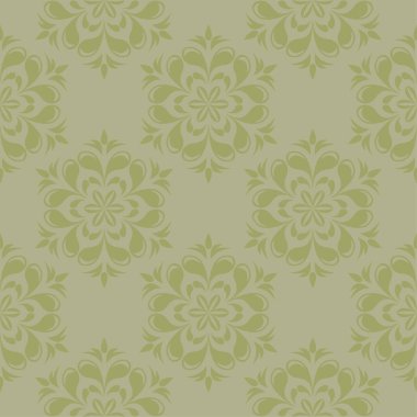 Zeytin yeşili çiçek süsleme. Tekstil ve duvar kağıtları için seamless modeli