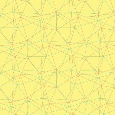 Geometrik seamless modeli. Pembe ve yeşil tasarım ile sarı arka plan