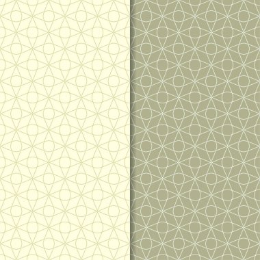 Zeytin yeşili geometrik süsler. Web, Tekstil ve duvar kağıtları için dikişsiz desen seti