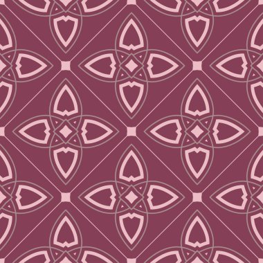 Geometrik seamless modeli. Mor kırmızı arka plan duvar kağıtları, Tekstil ve kumaş için
