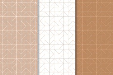 Kahverengi ve beyaz geometrik Dikişsiz desen