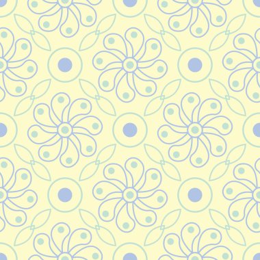 Çiçek bej seamless modeli. Bej renkli arka plan duvar kağıtları, Tekstil ve kumaş için mavi ve yeşil ışık çiçek tasarımları ile