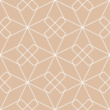 Bej renkli geometrik süsleme. Web, Tekstil ve duvar kağıtları için seamless modeli