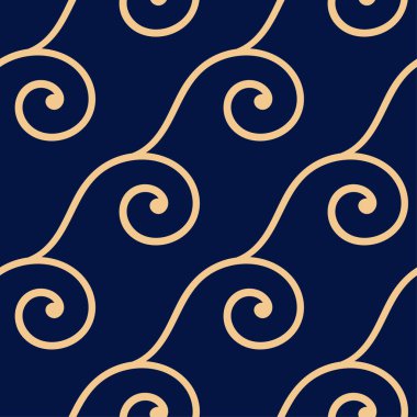 Altın mavi geometrik seamless modeli web, Tekstil ve duvar kağıtları için