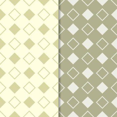 Zeytin yeşili geometrik süsler. Web, Tekstil ve duvar kağıtları için dikişsiz desen seti