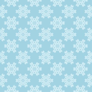 Mavi zemin üzerine beyaz çiçek desenli. Tekstil ve duvar kağıtları için sorunsuz süsleme