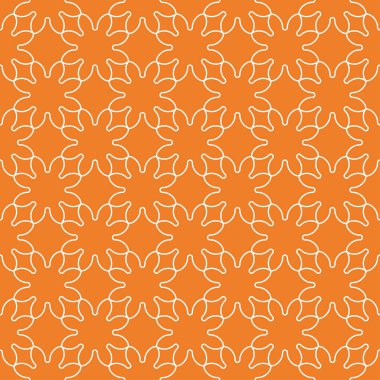 Geometrik süsleme. Turuncu ve beyaz seamless modeli web, Tekstil ve duvar kağıtları için