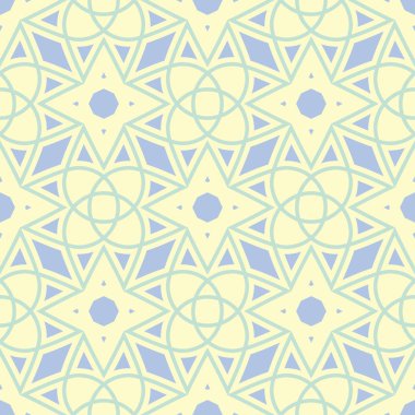 Bej mavi ve yeşil geometrik seamless modeli. Duvar kağıtları, Tekstil ve kumaş için