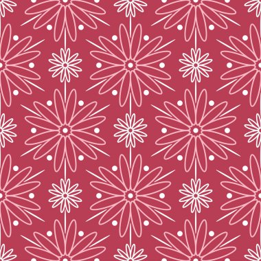 Kırmızı ve bej çiçek seamless modeli. Soluk kırmızı renkli bir arka plan duvar kağıtları ve tekstil