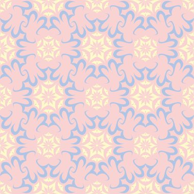 Çiçek sorunsuz arka plan. Duvar kağıtları, Tekstil ve kumaş için pembe, mavi ve sarı çiçek deseni