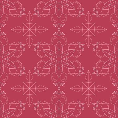 Kırmızı çiçek seamless modeli. Soluk kırmızı ve bej renkli arka plan duvar kağıtları, Tekstil ve kumaş için