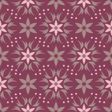 Çiçek seamless modeli. Mor kırmızı arka plan duvar kağıtları, Tekstil ve kumaş çiçek tasarım öğeleri ile