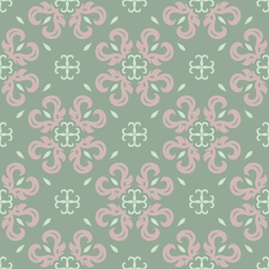 Yeşil çiçek arka plan. Duvar kağıtları, Tekstil ve kumaş için çiçek tasarımları ile Seamless modeli