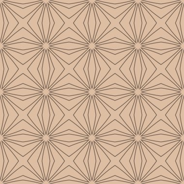 Bej ve kahverengi geometrik süsleme. Web, Tekstil ve duvar kağıtları için seamless modeli