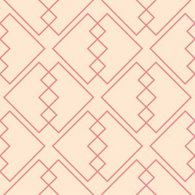 Kırmızı ve bej geometrik süsleme. Web, Tekstil ve duvar kağıtları için seamless modeli