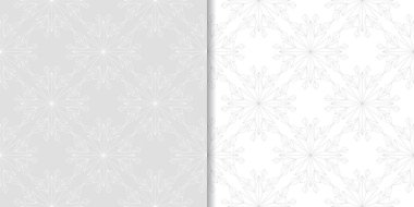 Işık gri çiçek süs tasarımlar. Dikişsiz desen seti