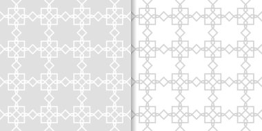 Geometrik süsler kümesi. Web, Tekstil ve duvar kağıtları için ışık gri Dikişsiz desen