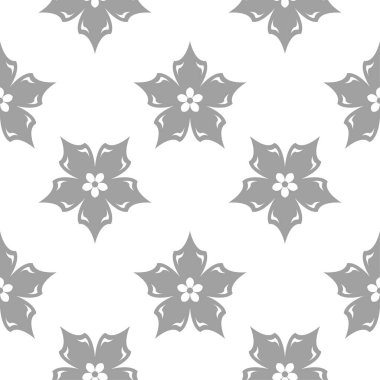 Beyaz arka plan üzerine açık gri çiçek öğe. Tekstil ve duvar kağıtları için seamless modeli
