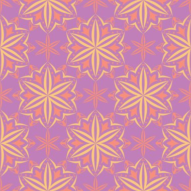 Çiçek seamless modeli. Tekstil ve duvar kağıtları için renkli tasarımı ile parlak mor arka plan