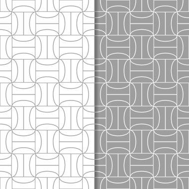 Gri ve beyaz geometrik parmak izi. Web, Tekstil ve duvar kağıtları için dikişsiz desen seti
