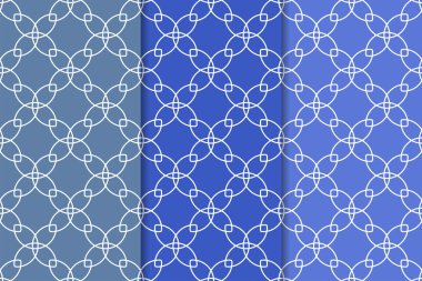 Web, Tekstil ve duvar kağıtları için dikey Dikişsiz desen mavi geometrik dizi