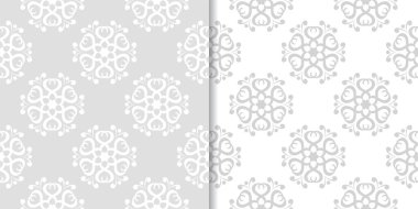 Çiçek arka ışık gri kümesi. Tekstil ve duvar kağıtları için dikişsiz desen