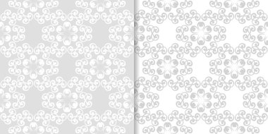 Işık gri çiçek arka planlar. Tekstil ve duvar kağıtları için dikişsiz desen seti