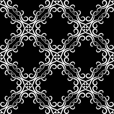 Tekstil, kumaş veya duvar kağıtları için soyut seamless modeli. Siyah ve beyaz arka plan