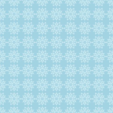 Mavi zemin üzerine beyaz çiçek tasarım. Tekstil ve duvar kağıtları için sorunsuz süsleme