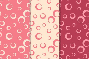 Kiraz kırmızı geometrik yazdırır. Web, Tekstil ve duvar kağıtları için dikey Dikişsiz desen seti