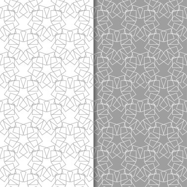 Web, Tekstil ve duvar kağıtları için dikişsiz desen gri ve beyaz geometrik dizi