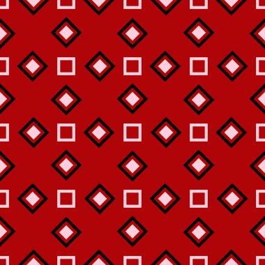 Geometrik tasarım ile Seamless modeli. Duvar kağıtları, Tekstil ve kumaş için siyah kırmızı ve beyaz arka plan