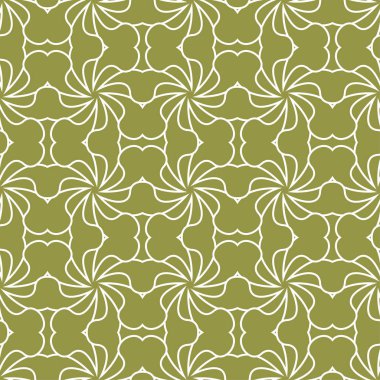 Zeytin yeşili ve beyaz geometrik seamless modeli web, Tekstil ve duvar kağıtları için