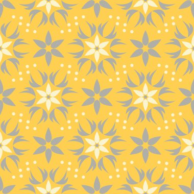 Sorunsuz çiçek desenli. Parlak sarı arka plan duvar kağıtları, Tekstil ve kumaş için çiçek tasarımları ile