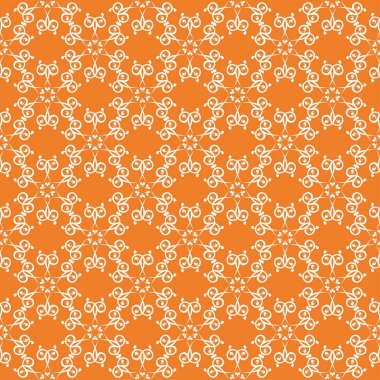 Turuncu ve beyaz çiçek süsleme. Tekstil ve duvar kağıtları için seamless modeli