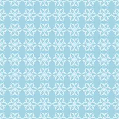 Mavi zemin üzerine beyaz çiçek tasarım. Tekstil ve duvar kağıtları için sorunsuz süsleme