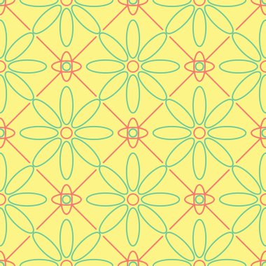 Çiçek desenli sorunsuz arka plan. Duvar kağıtları, Tekstil ve kumaş için parlak sarı, pembe ve mavi arka plan