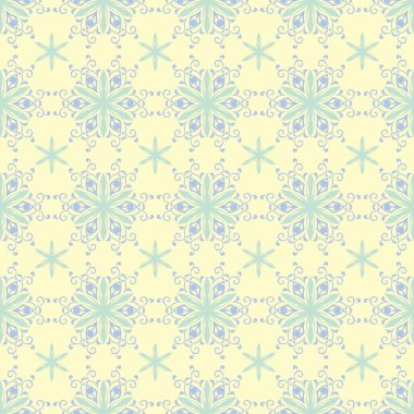 Bej renkli çiçek seamless modeli. Arka plan duvar kağıtları, Tekstil ve kumaş için mavi ve yeşil ışık çiçek öğeleri ile