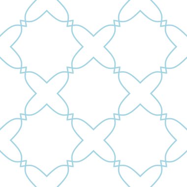 Beyaz ve mavi geometrik süsleme. Web, Tekstil ve duvar kağıtları için seamless modeli