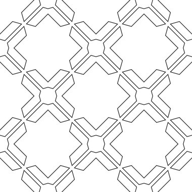 Geometrik süsleme. Beyaz ve siyah seamless modeli web, Tekstil ve duvar kağıtları için