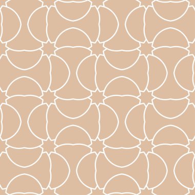 Bej ve beyaz geometrik süsleme. Web, Tekstil ve duvar kağıtları için seamless modeli