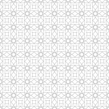 Beyaz arka planda gri geometrik süsleme. Web, Tekstil ve duvar kağıtları için seamless modeli