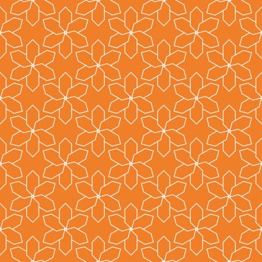 Geometrik süsleme. Turuncu ve beyaz seamless modeli web, Tekstil ve duvar kağıtları için