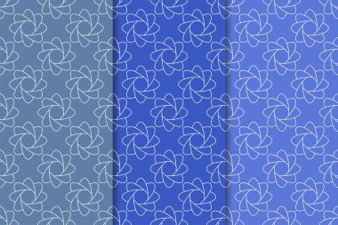 Çiçek süsler kümesi. Mavi dikey Dikişsiz desen. Duvar kağıdı arka plan