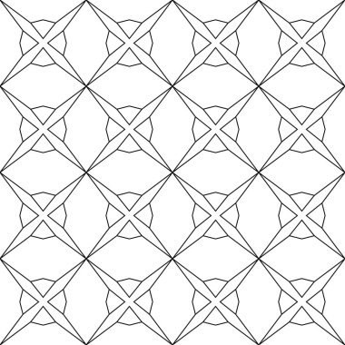 Siyah ve beyaz geometrik süsleme. Web, Tekstil ve duvar kağıtları için seamless modeli