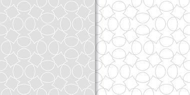 Işık gri geometrik süsler. Web, Tekstil ve duvar kağıtları için dikişsiz desen seti