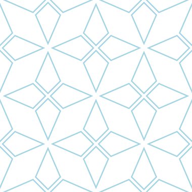 Geometrik süsleme. Beyaz ve mavi seamless modeli web, Tekstil ve duvar kağıtları için