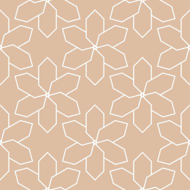 Geometrik süsleme. Bej ve beyaz seamless modeli web, Tekstil ve duvar kağıtları için
