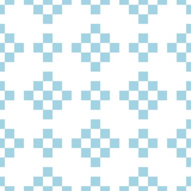 Beyaz ve mavi geometrik süsleme. Web, Tekstil ve duvar kağıtları için seamless modeli